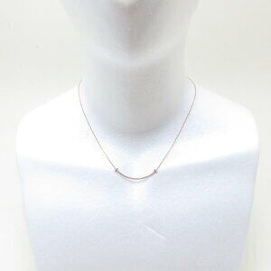 Tiffany Smile Necklace Diamond Pink Gold Pendant